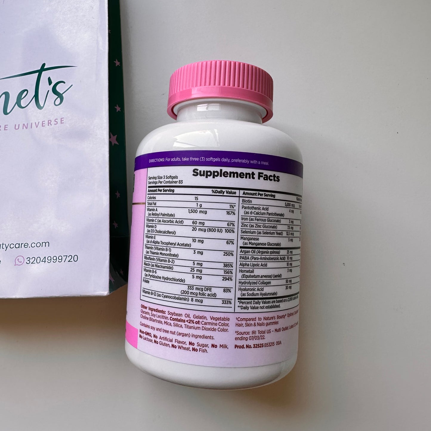Hair,Skin & Nails Softgels 250 capsulas