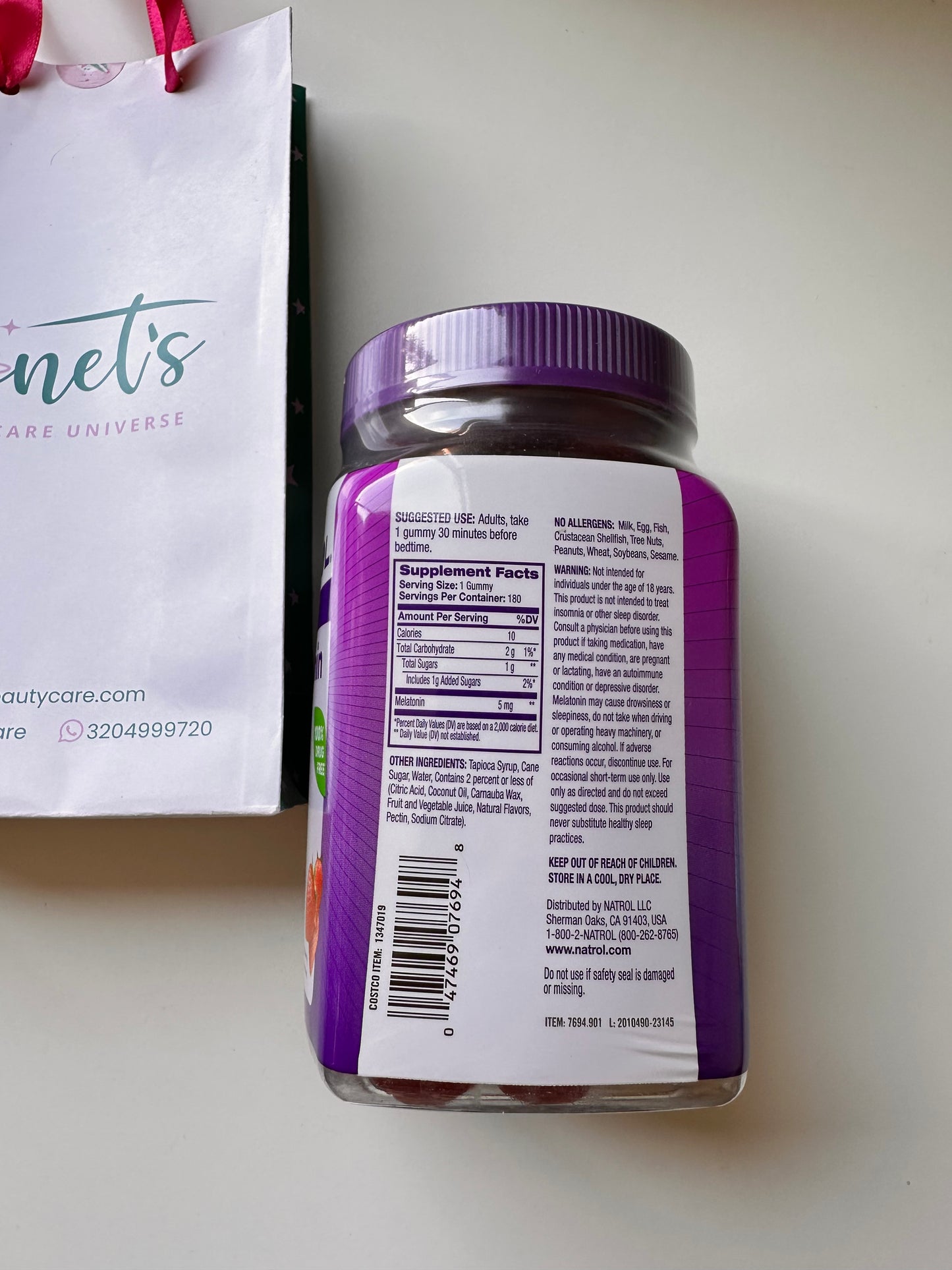 Melatonina 5 mg Natrol 180 gummies
